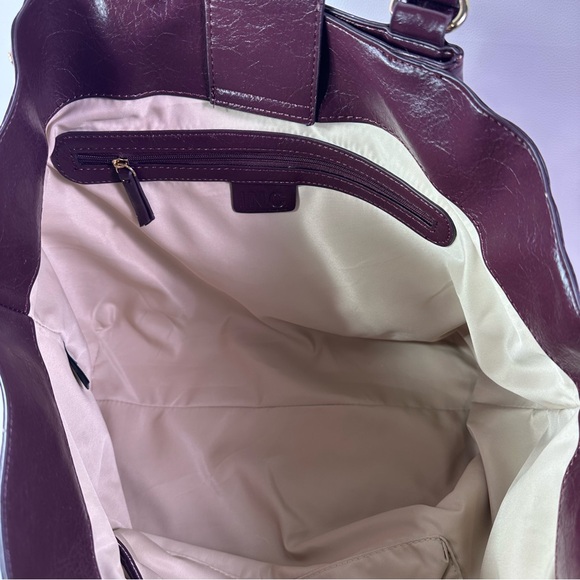 NEW Women’s INC International Concepts Odette Plum Red Glaze Burgundy Tote Bag - Picture 5 of 5